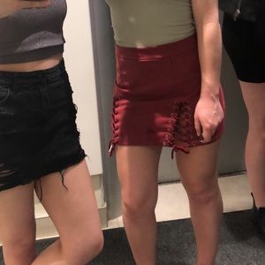 Fuschia mini skirt